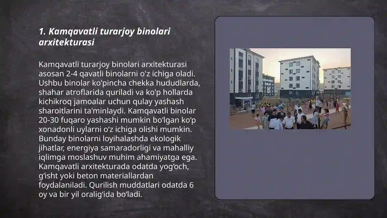 Kamqavatli turarjoy binolari 3