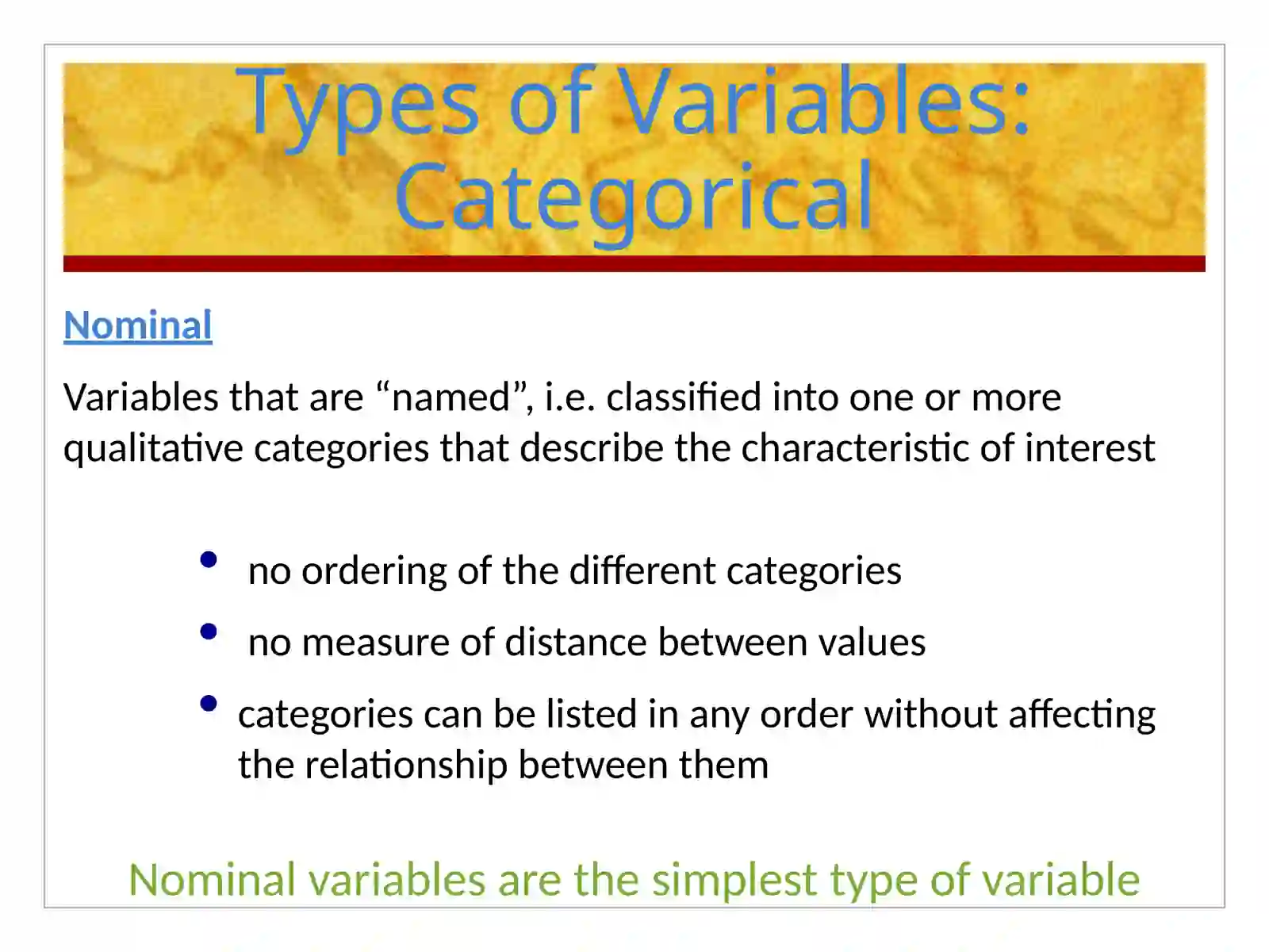 "Types of Variables" 3