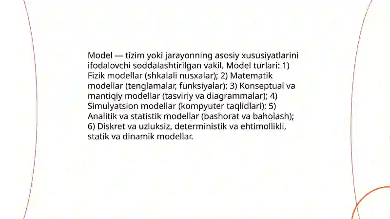 Model va modellashtirish 3