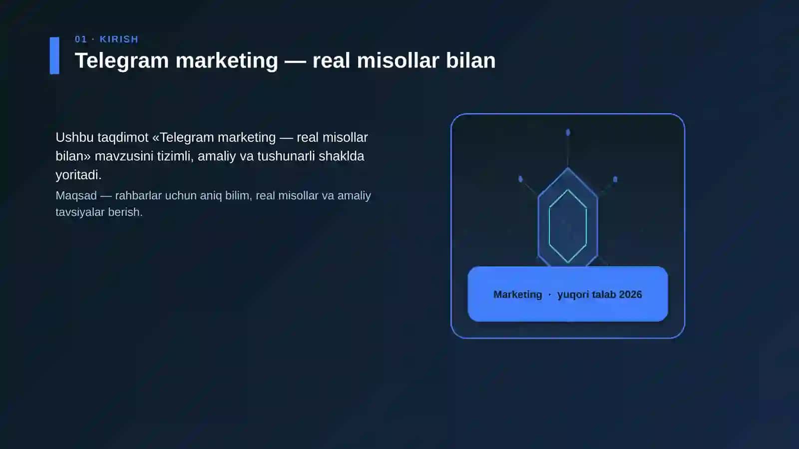 Telegram marketing — real misollar bilan 3