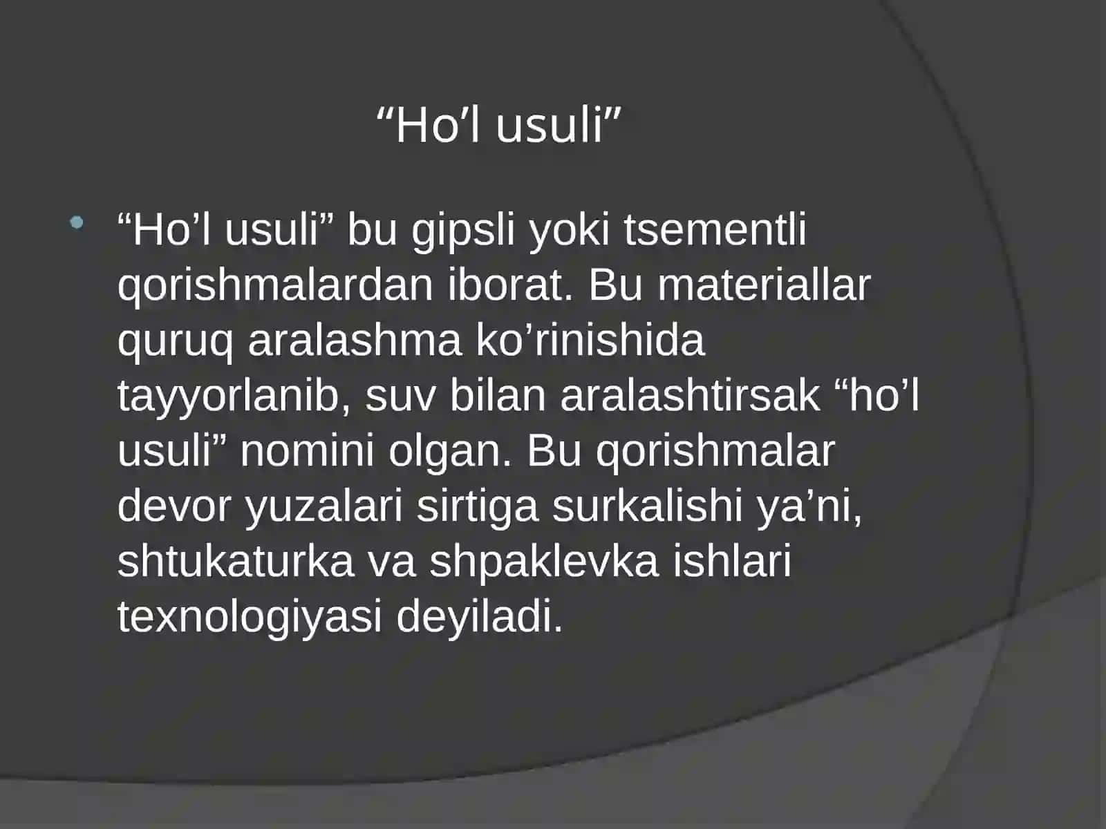 Quruq qurilish texnologiyasi 3