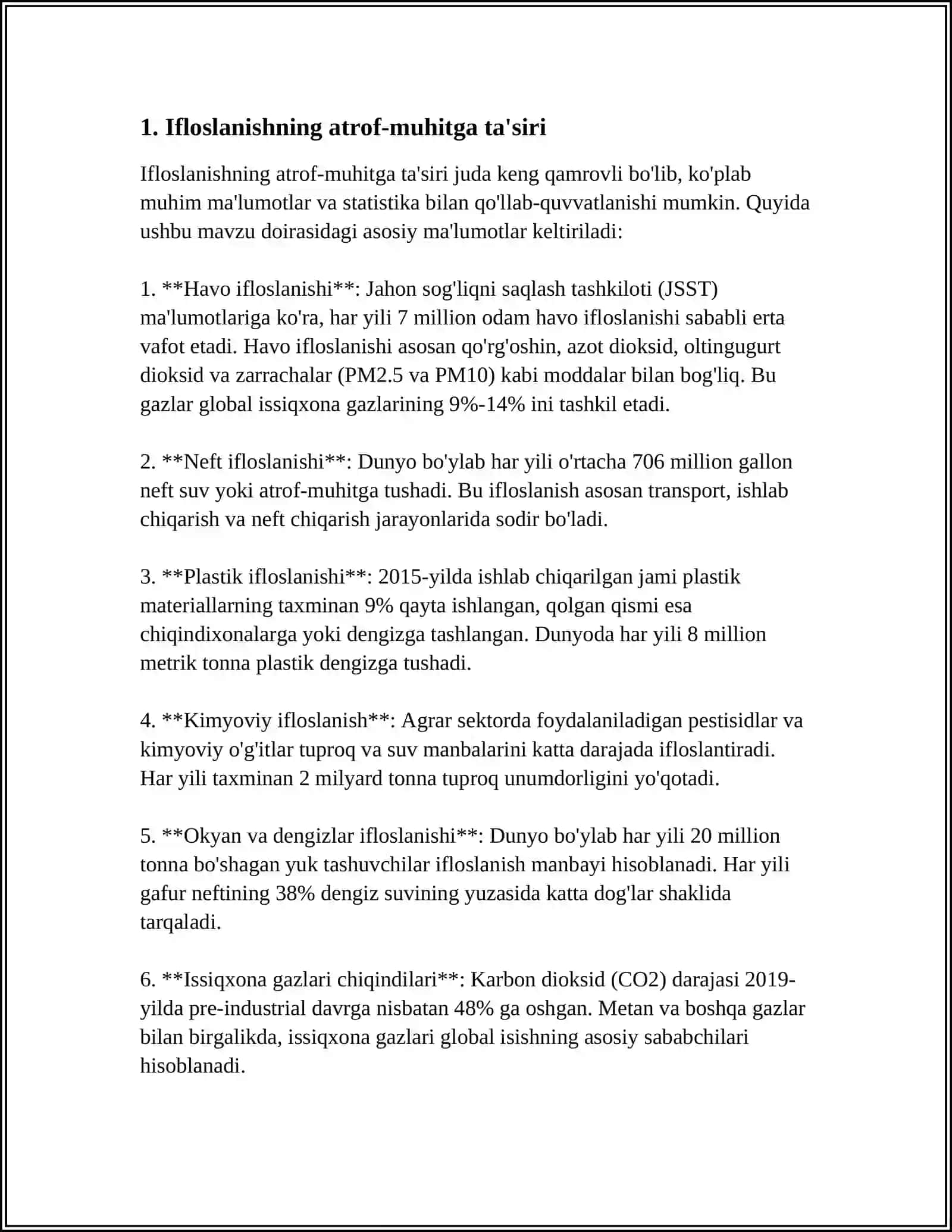 SUVNI IFLOSLANISHI OQIBATIDA YUZAGA KELADIGAN HOLATLAR 3