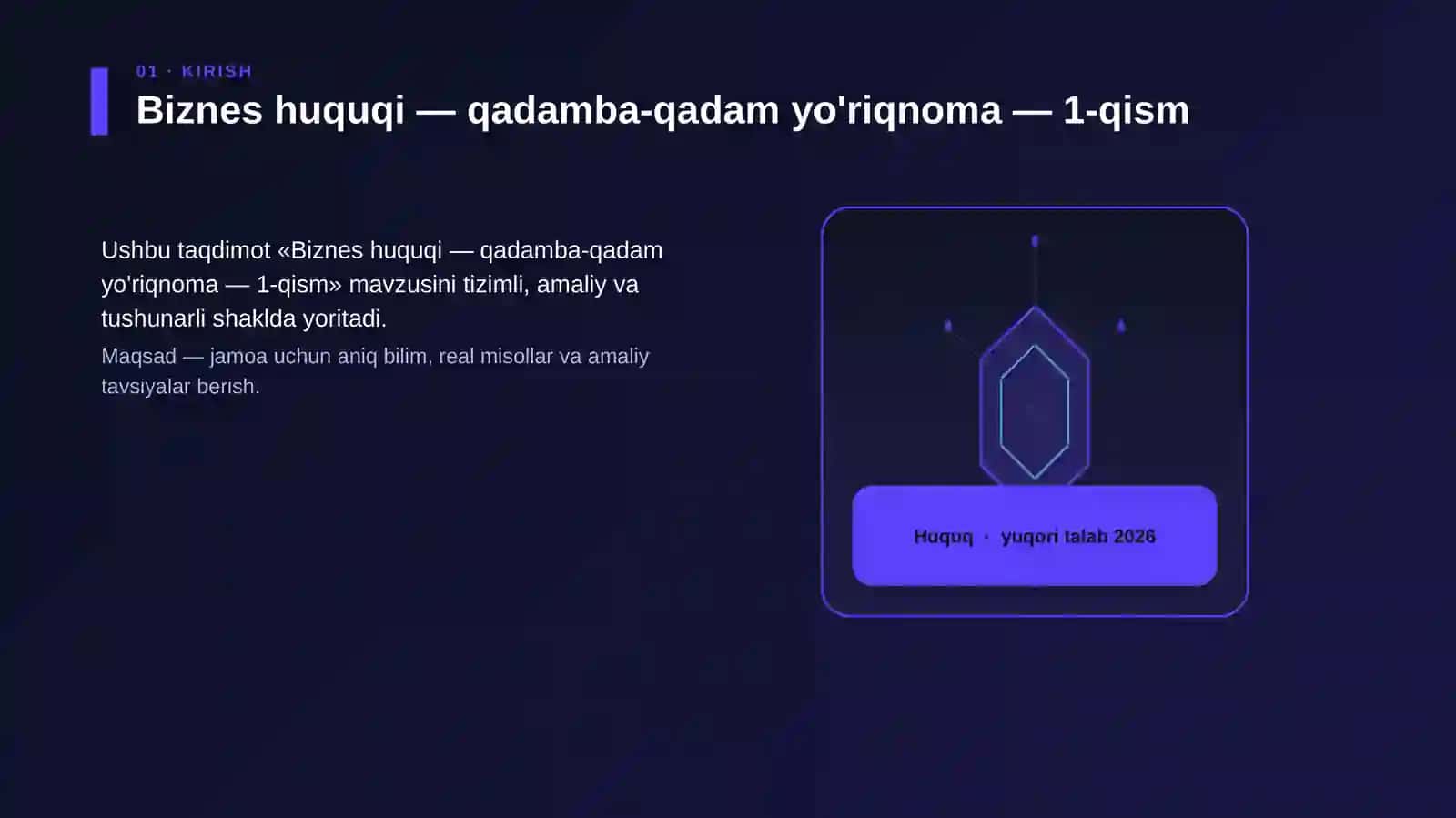 Biznes huquqi — qadamba-qadam yo'riqnoma — 1-qism 3