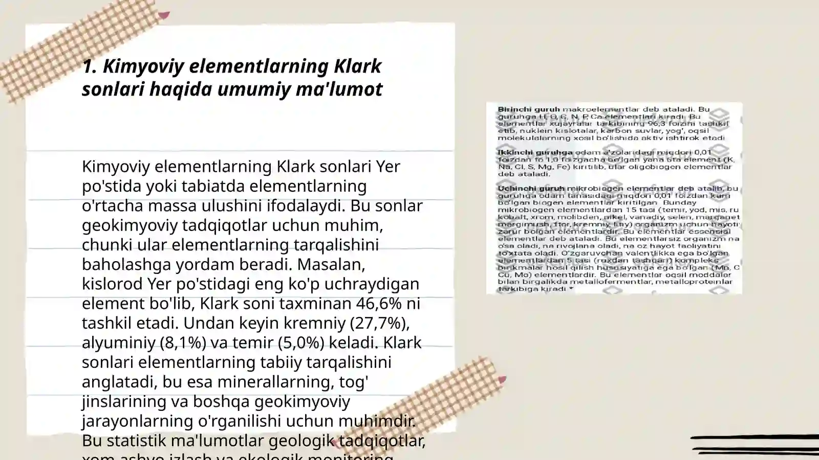 Kimyoviy elementlarning Klark sonlari 3