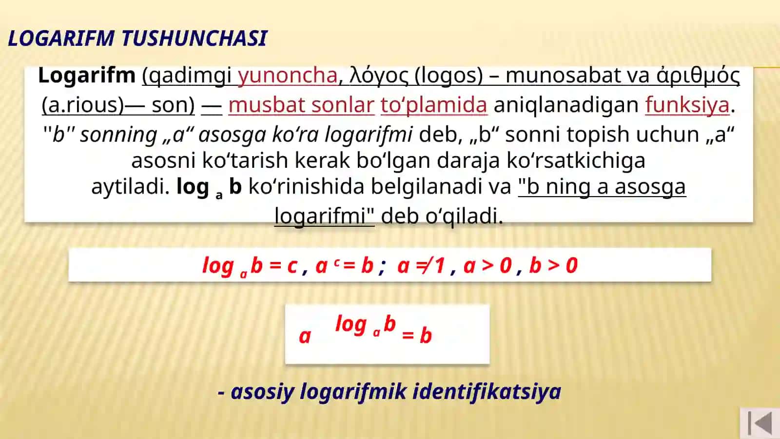 Logarifm.Logarifmiktenglamalarvatenglamalarsisteamasi 3