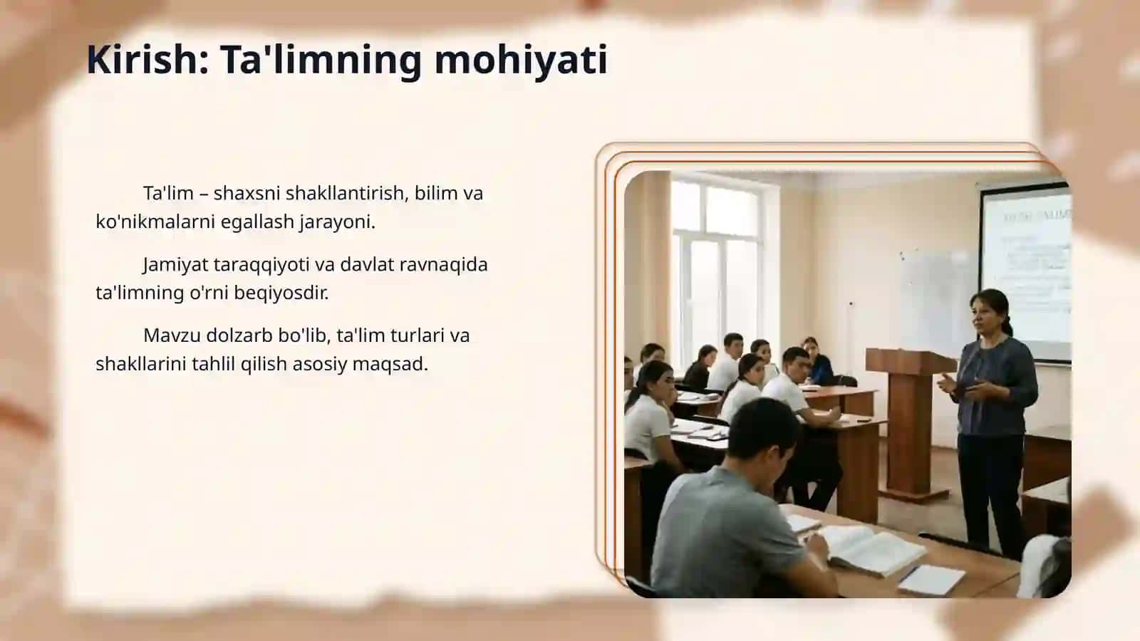 Ta'lim turlari va ta'limni tashkil etish shakllari 3