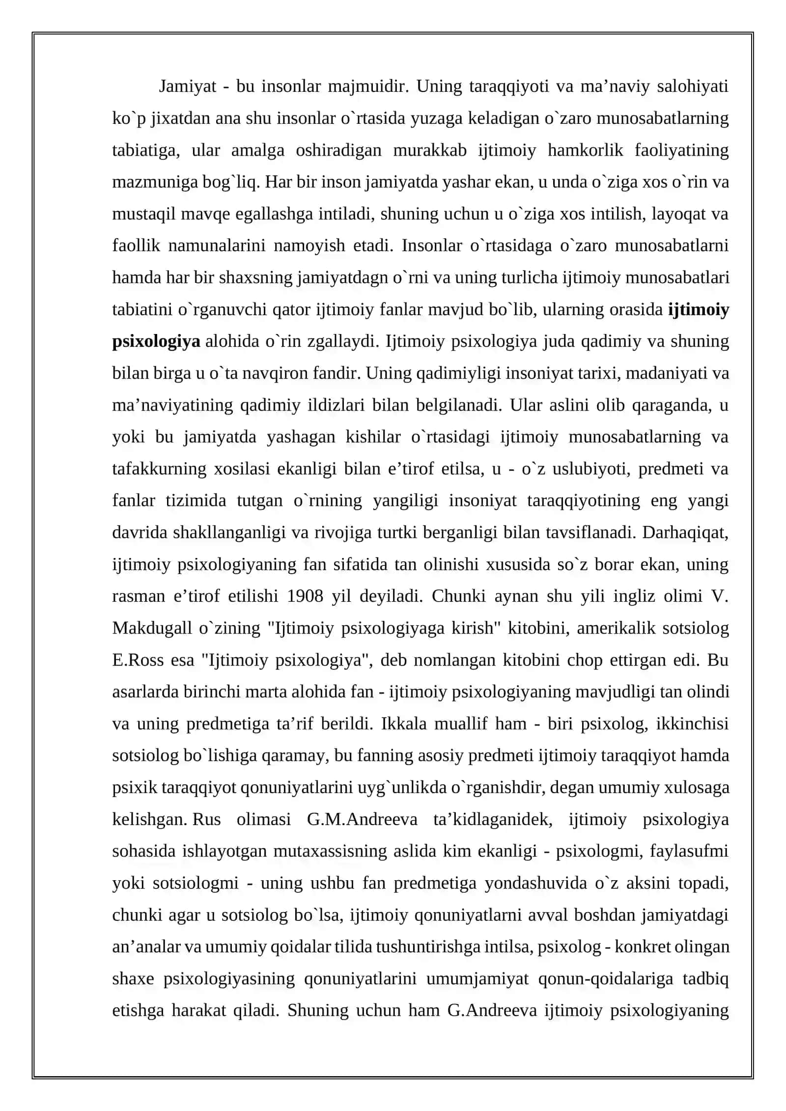 Ijtimoiy psixologiya fanining tarixi 3