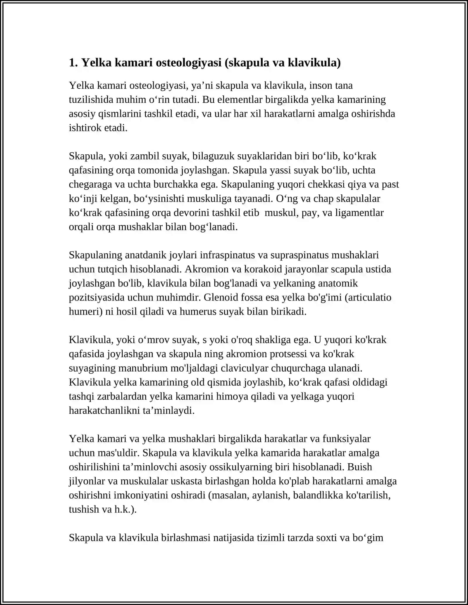 Yelka Kamari va Yelka Mushaklari 3