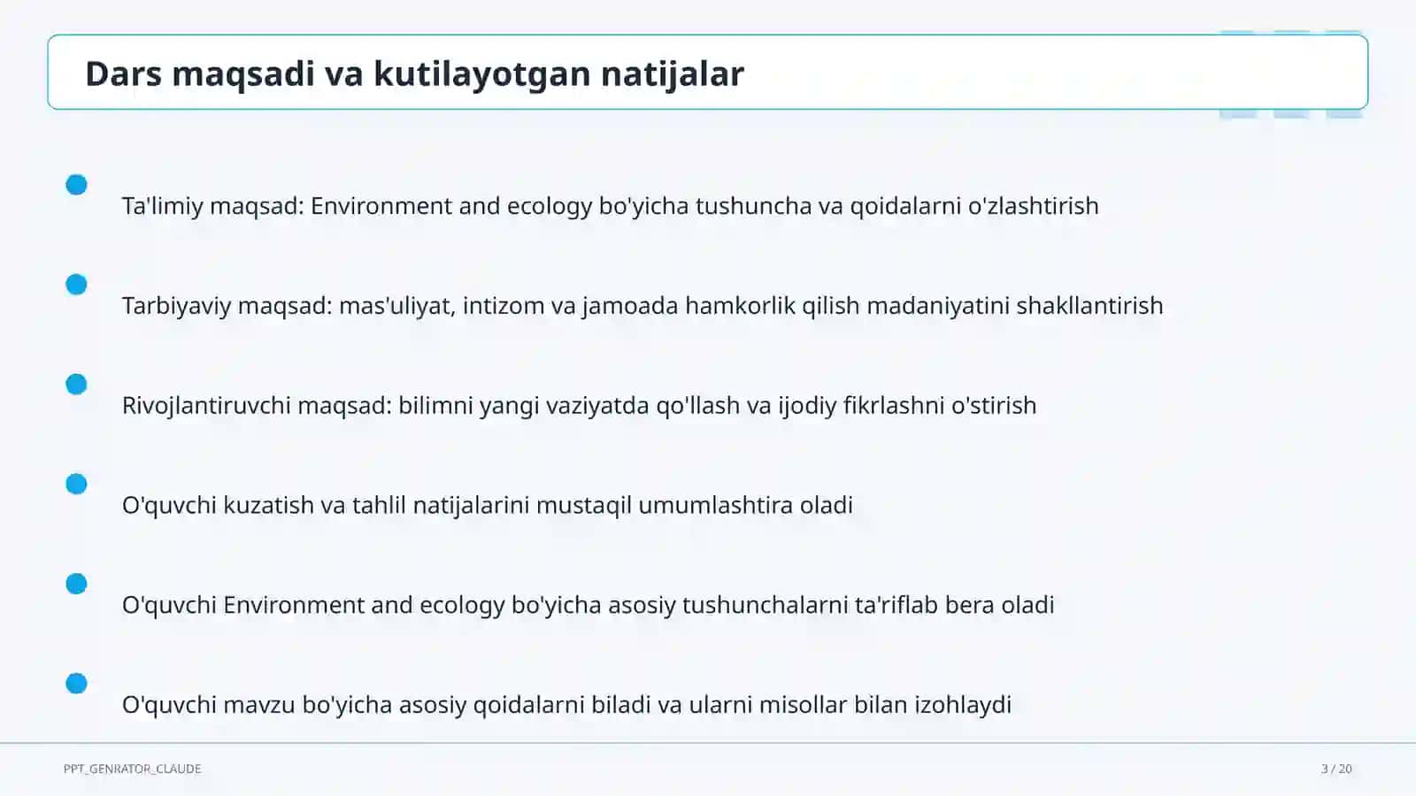 Environment and ecology (9-sinf) 3