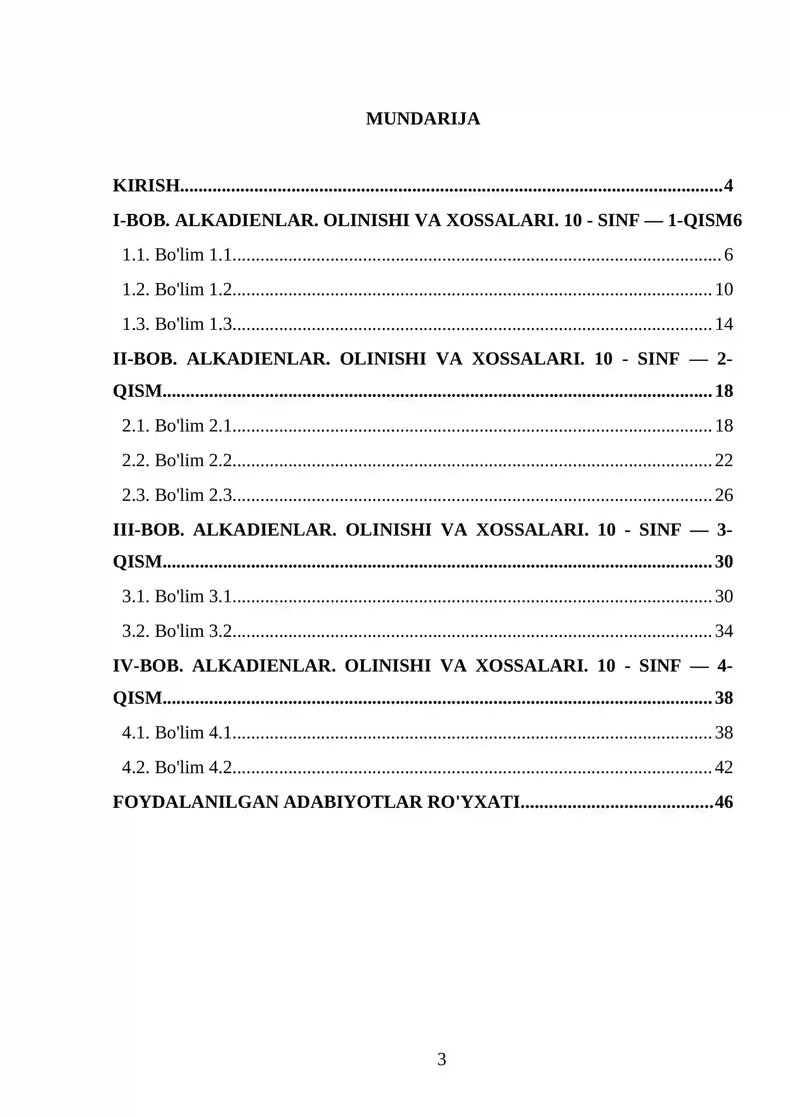 ALKADIENLAR. OLINISHI VA XOSSALARI. 10 - SINF 3