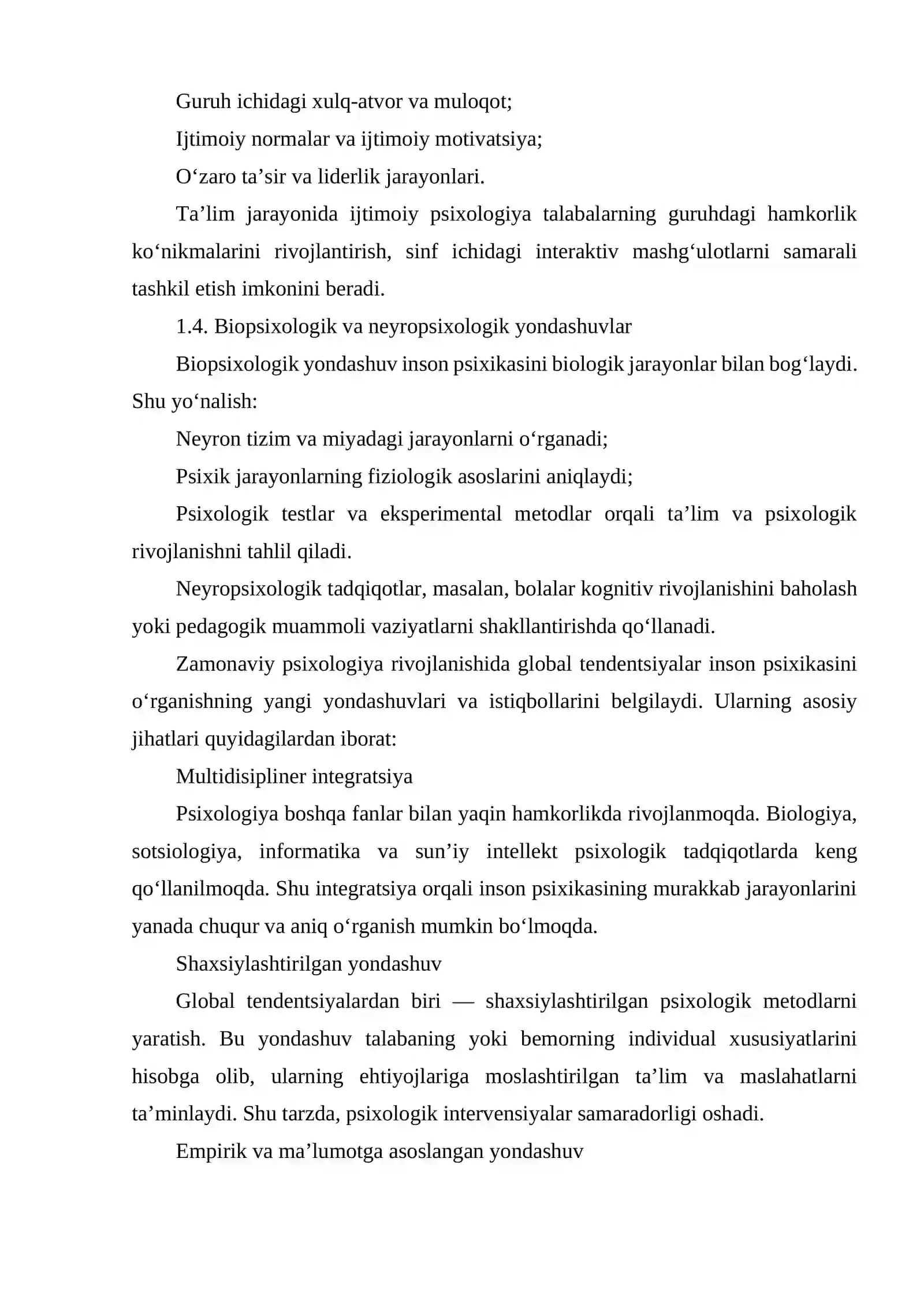 PSIXOLOGIYA RIVOJLANISHINING ASOSIY TENDENTSIYALARI 3