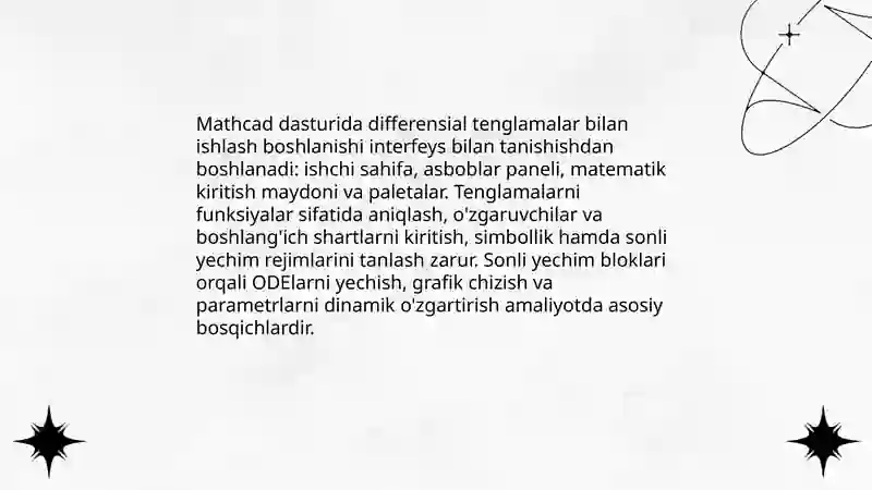 Mathcad dasturida differensial tenglamalar echish 3