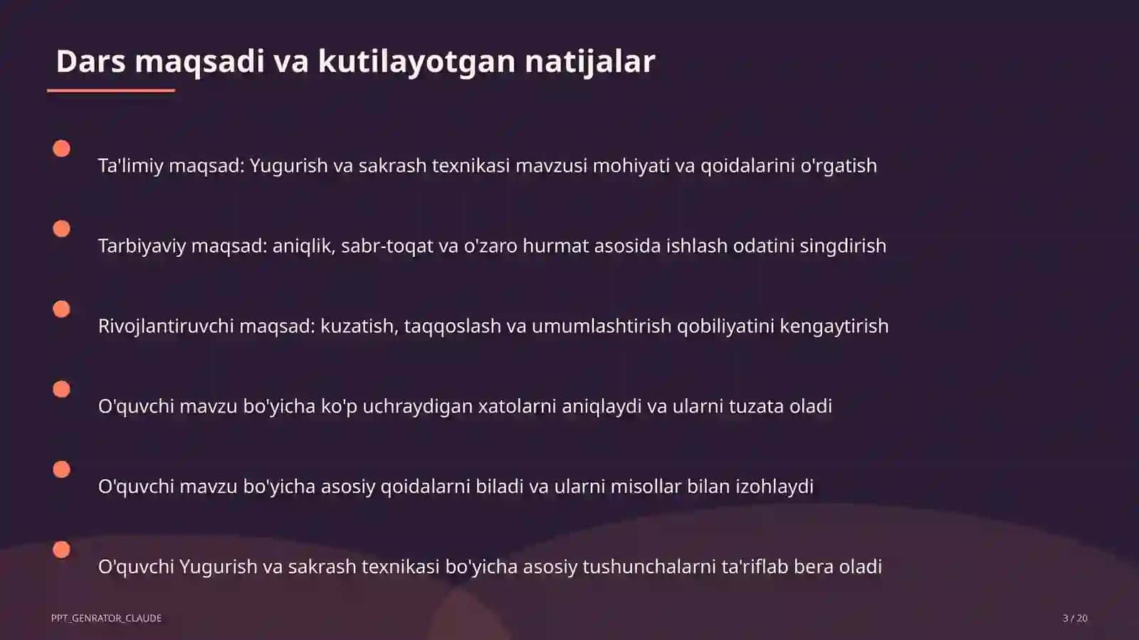 Yugurish va sakrash texnikasi (2-sinf) 3