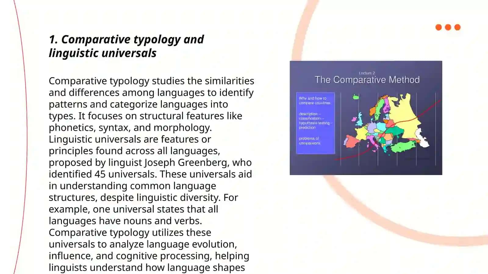 Comparative Typology and Linguistic Universals 3