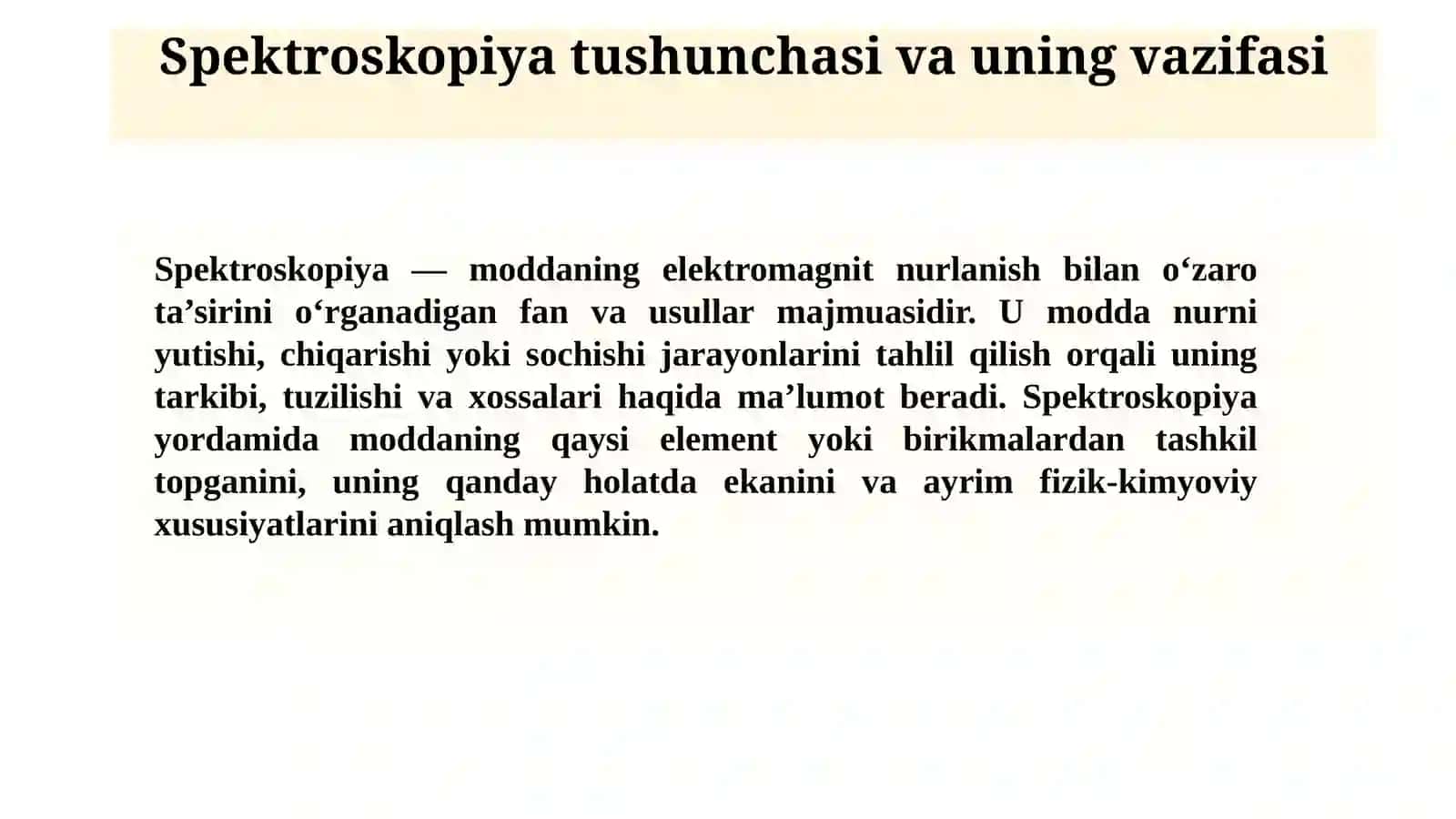 Spektroskopik usullar 3