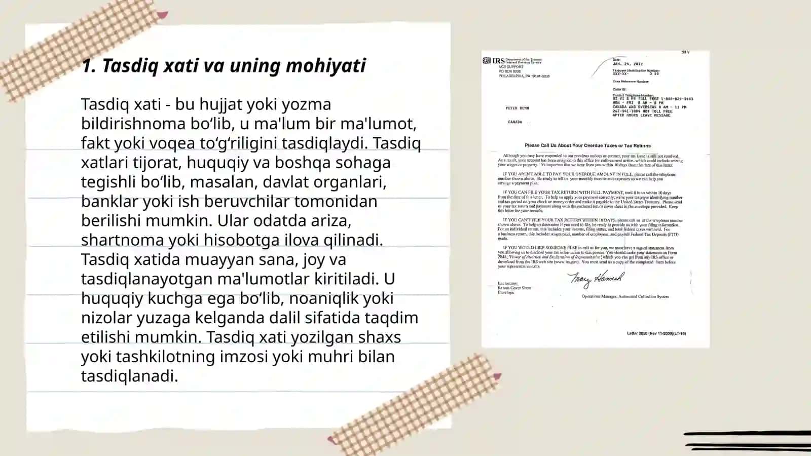 Tasdiq xati va farmoyish xati 3