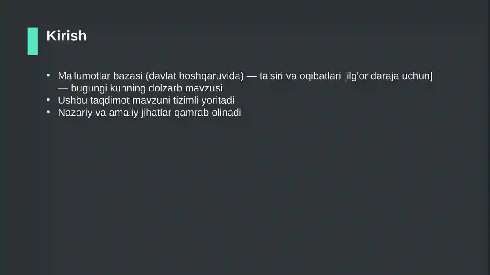 Ma'lumotlar bazasi (davlat boshqaruvida) — ta'siri va oqibatlari [ilg'or daraja uchun] 3