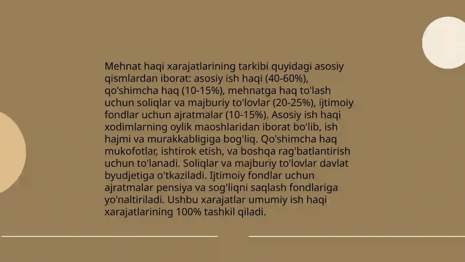 Mehnat haqi xarajatlari va unga ta`sir etuvchi оmillar qanday tahlil etiladi? 3