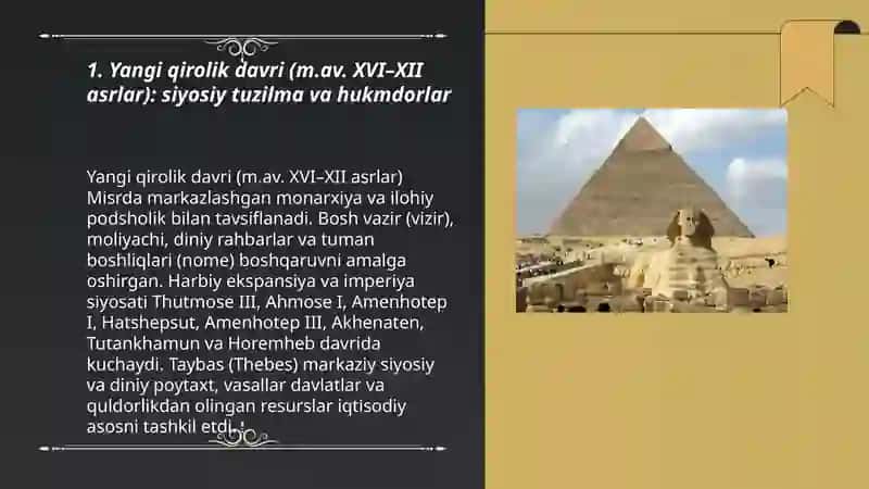 So‘nggi podsholik davrida Misr (m. av. XVI-XII asrlar va m. av. XI-IV asrlar) 3