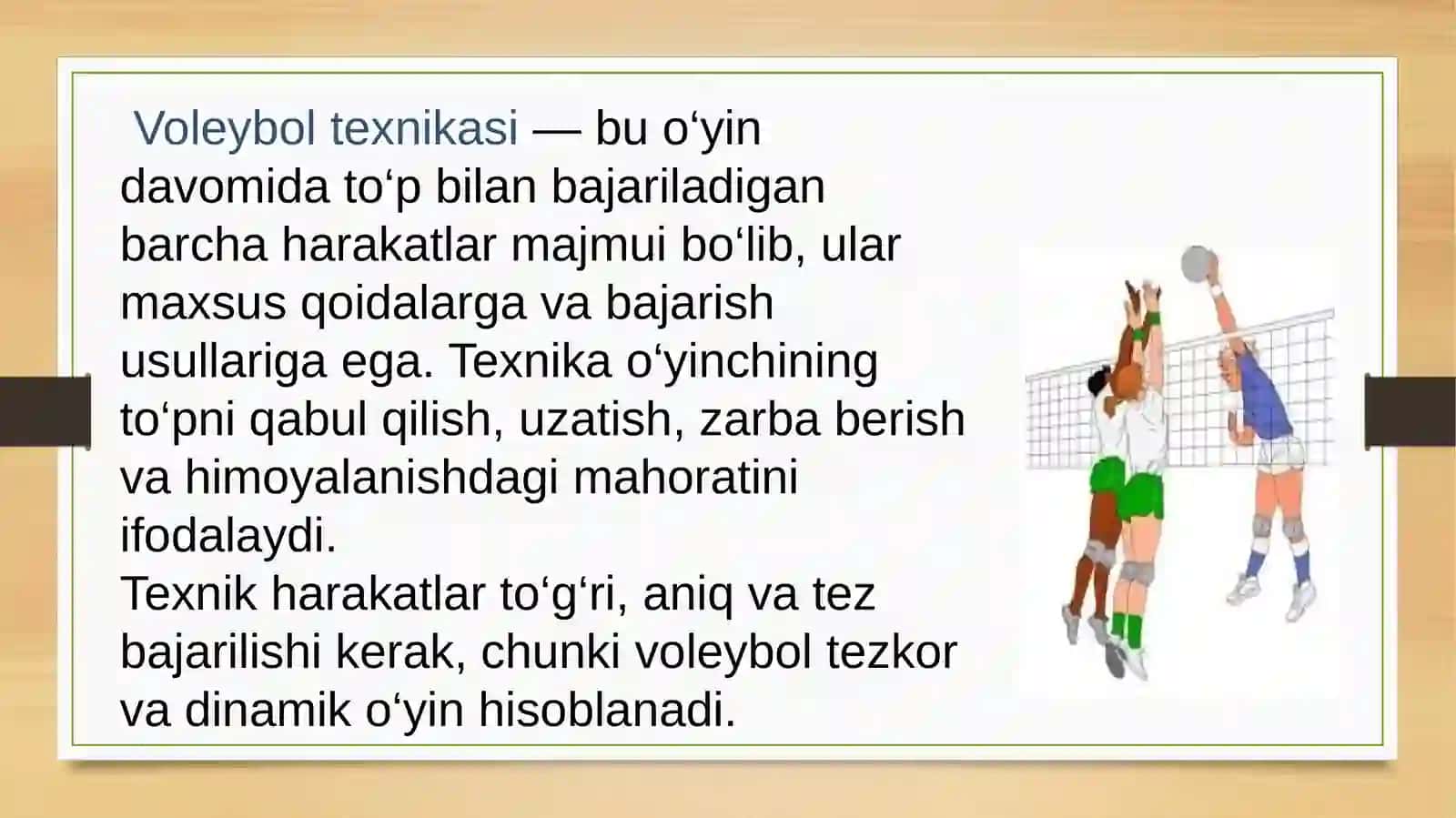 Voleybol o‘yini texnikasi va taktikasi 3