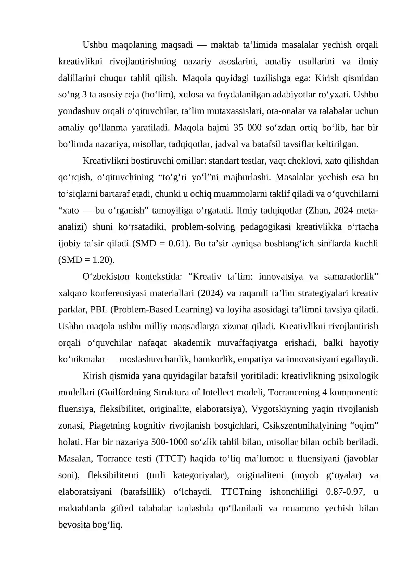Kreativlikni rivojlantirish usullari 3