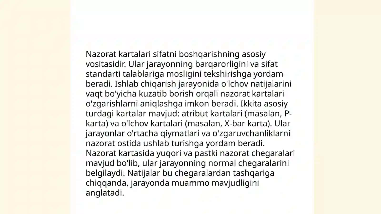 Nazorat kartalarini qoʻllanilish usullari tahlili 3