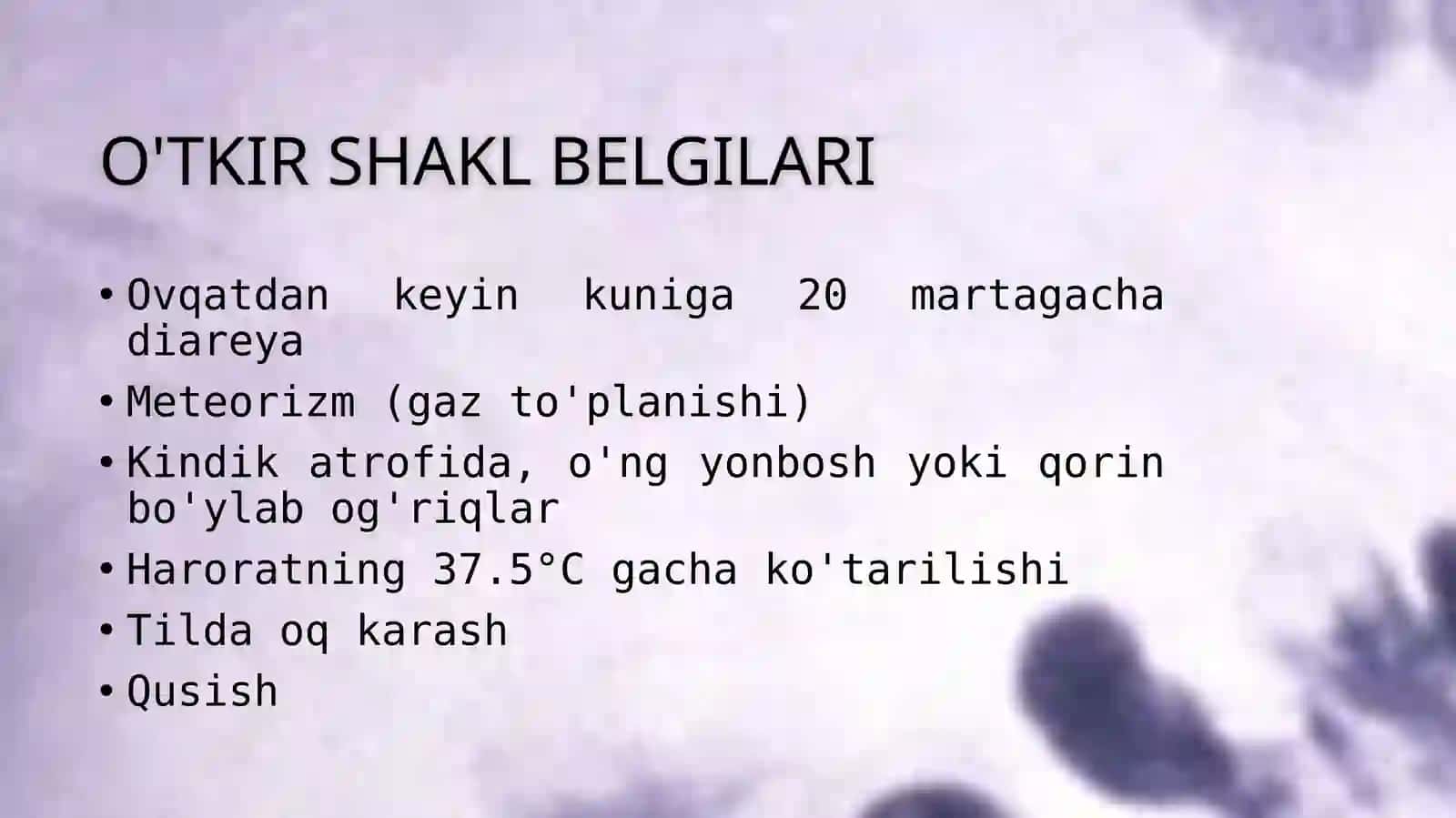 Enterit ingichka ichak yallig'lanishi (1-variant) 3