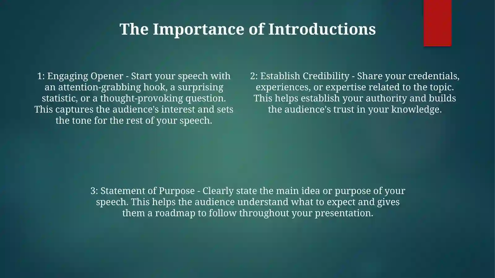 Introductory Speech 3