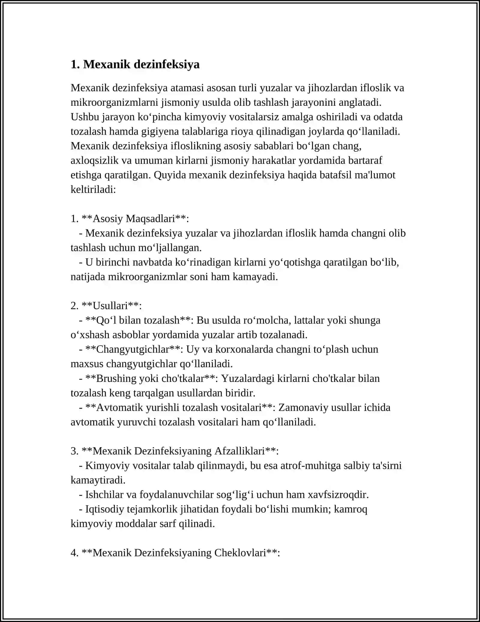 DEZINFEKSIYA TASNIFI. DEZINFEKSIYA TURLARI 3