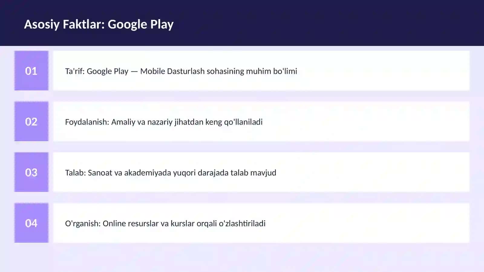Mobile Dasturlash 3