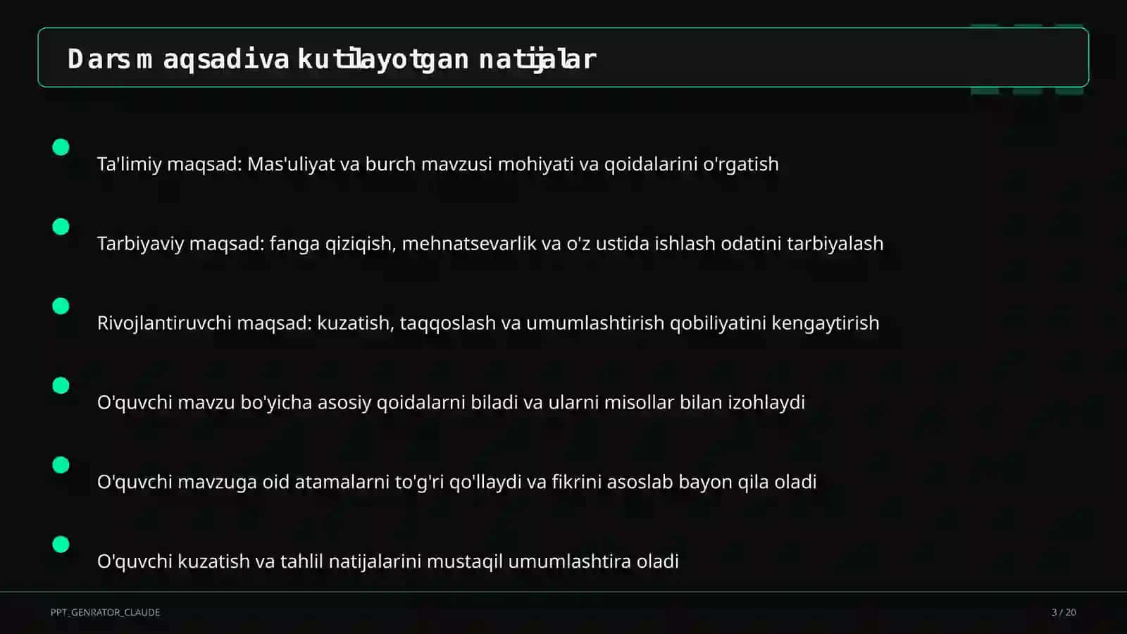 Mas'uliyat va burch (6-sinf) 3
