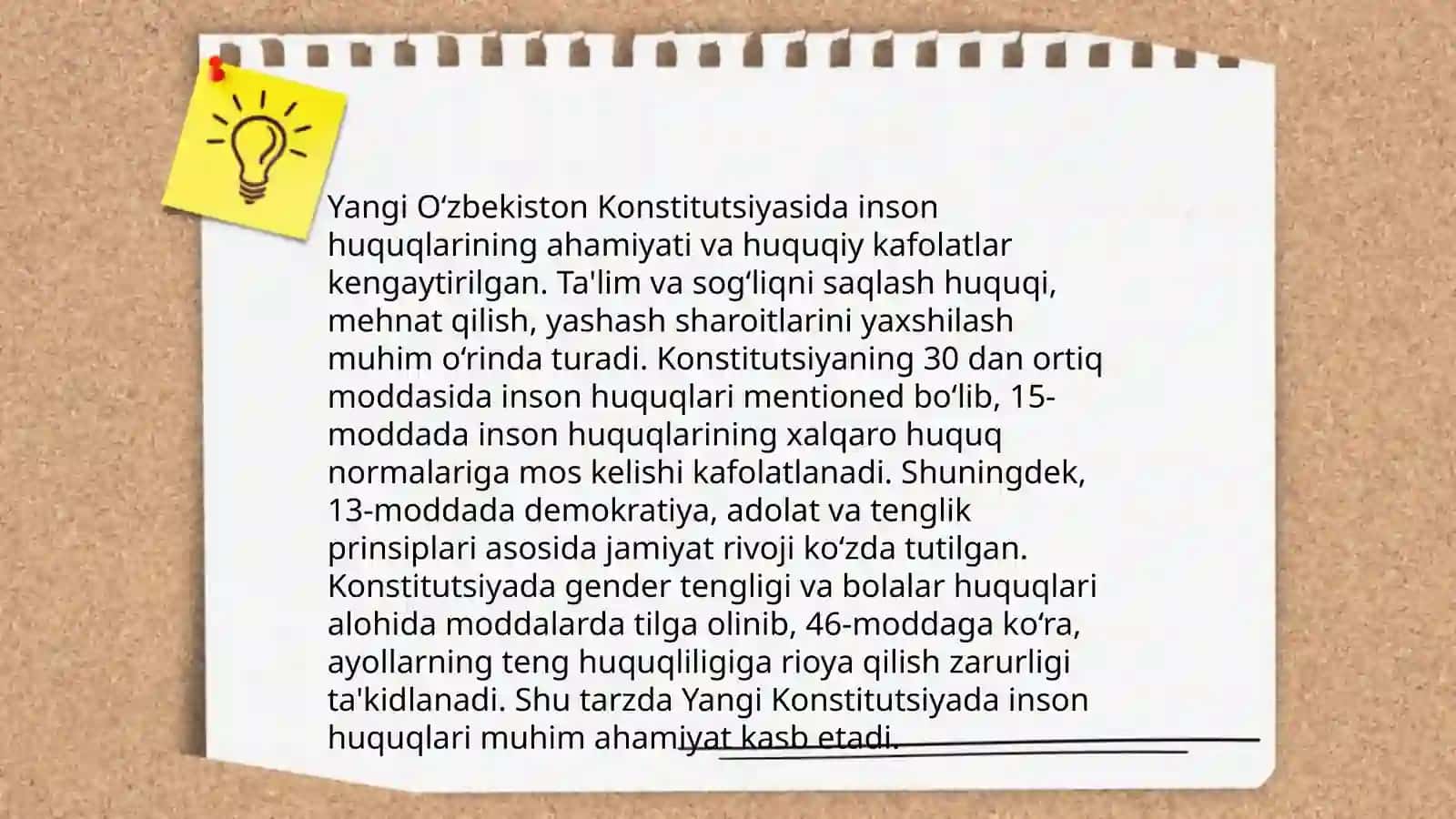 Yangi O‘zbekiston Konstitutsiyasida inson huquqlari va erkinliklari kafolatining yaratilishi 3