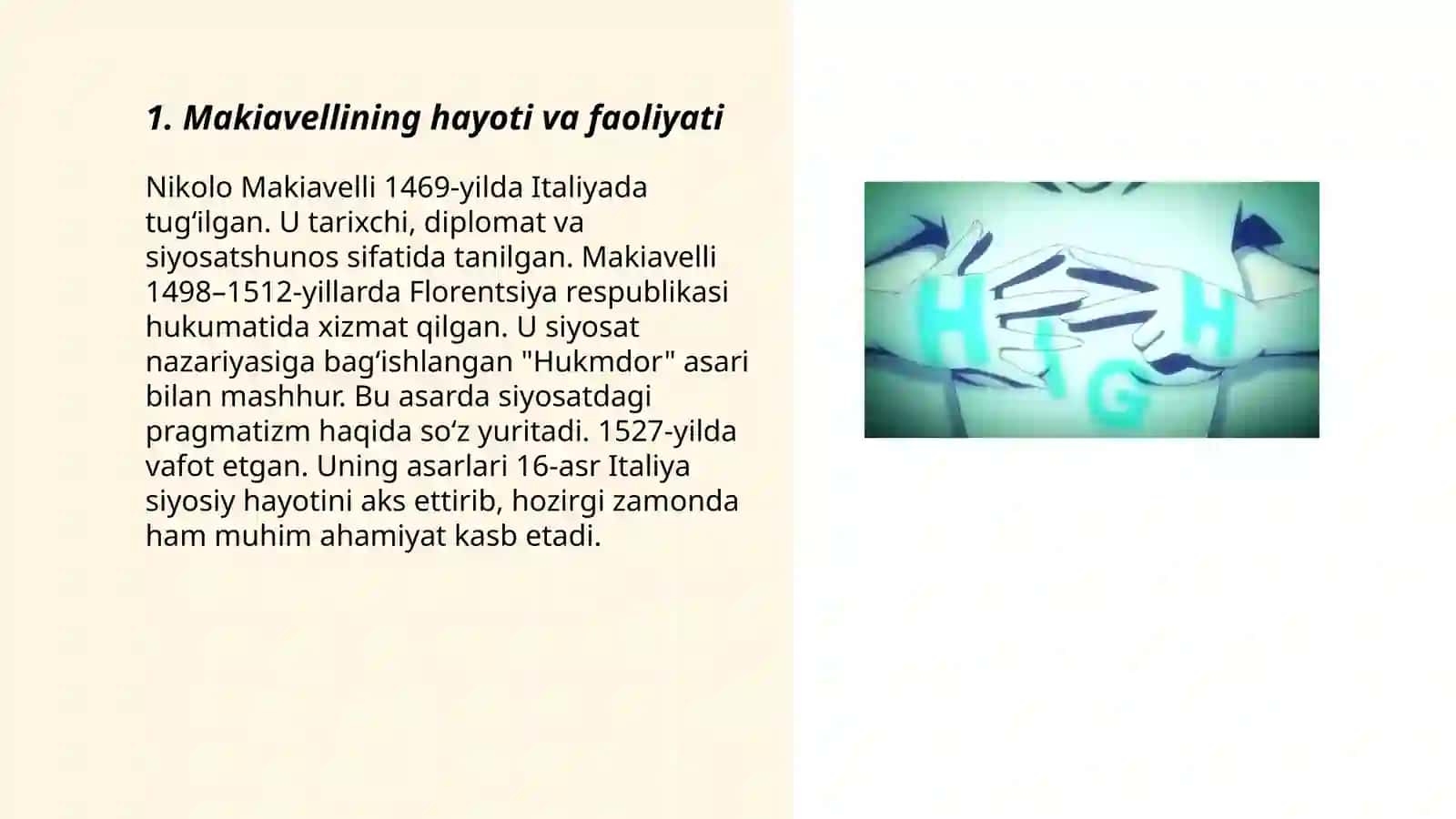 Makiavellining “Xukmdor” asari bo`yicha taqdimot tayyorlash 3
