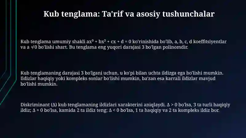 Kub tenglama 3