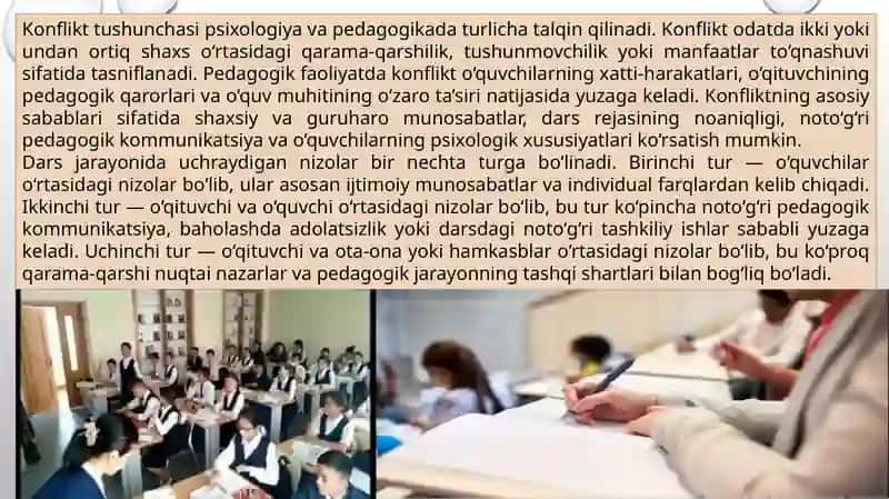 Dars jarayonida konfliktlarning uchrashuvi va ularning ta'lim sifatiga ta'siri 3
