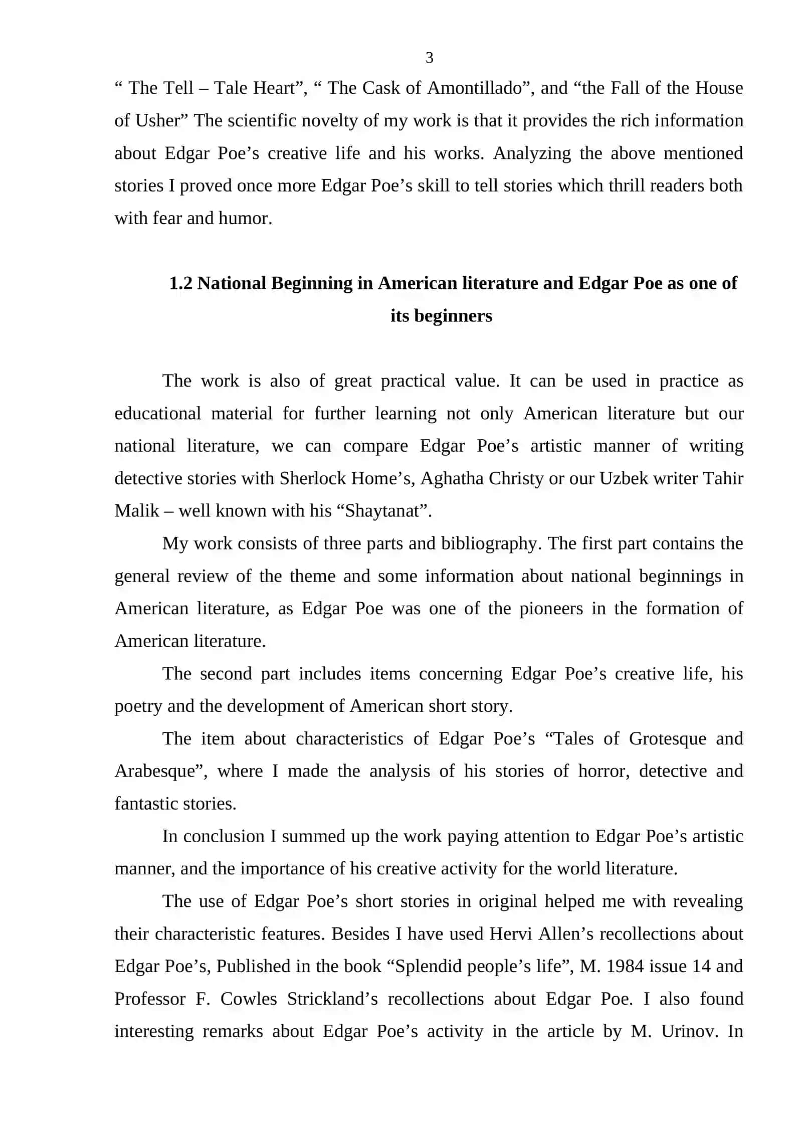 The darkest states of human mind and mysteries in the works of E. A. Poe 3