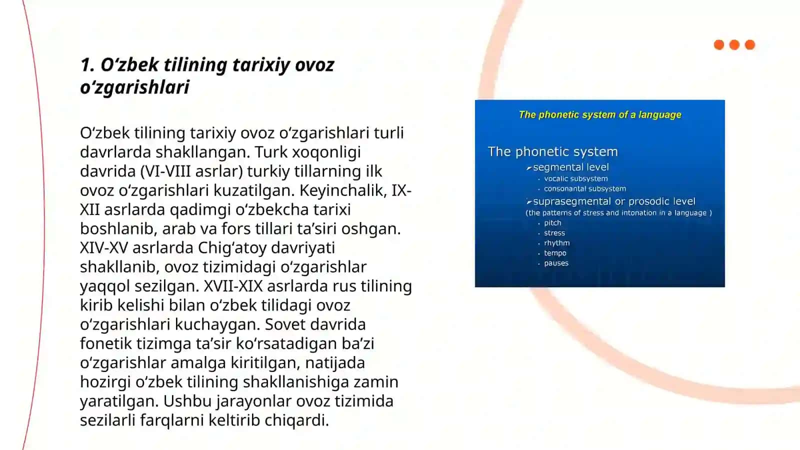 O'zbek tilining tarixiy fonetikasi 3