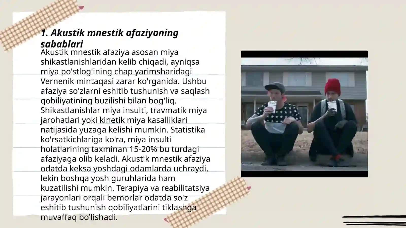 Akustik mnestik afaziyada nutqni tiklash 3