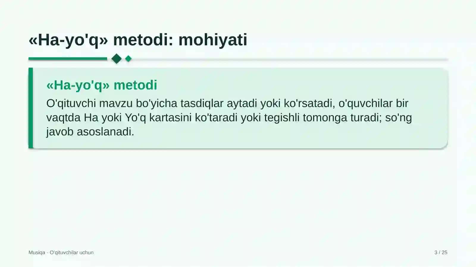 musiqa darslarida ha yo'q metodidan foydalanish 1752 3
