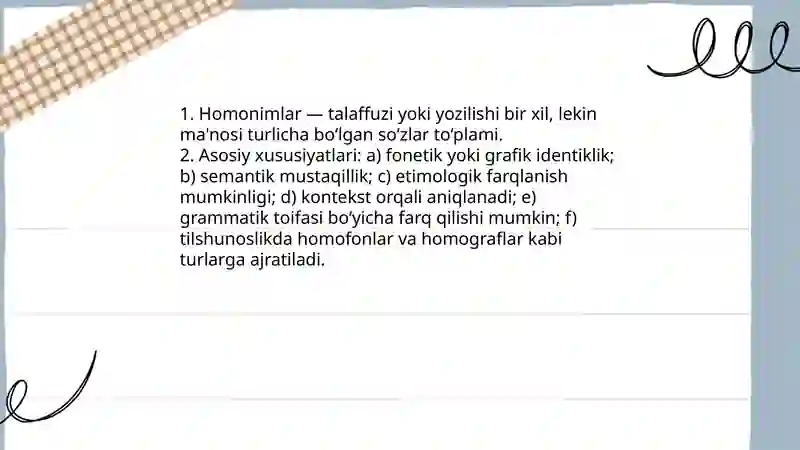 Homonyms and their classification 3