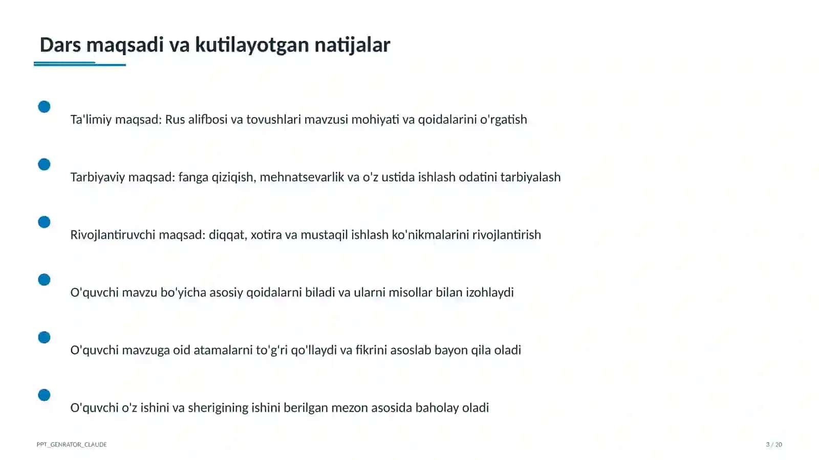 Rus alifbosi va tovushlari (2-sinf) 3