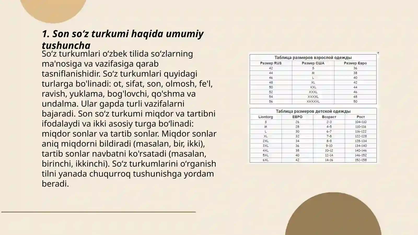 Son soʻz turkumi.Sonnig leksik va grammatik xususiyatlari 3