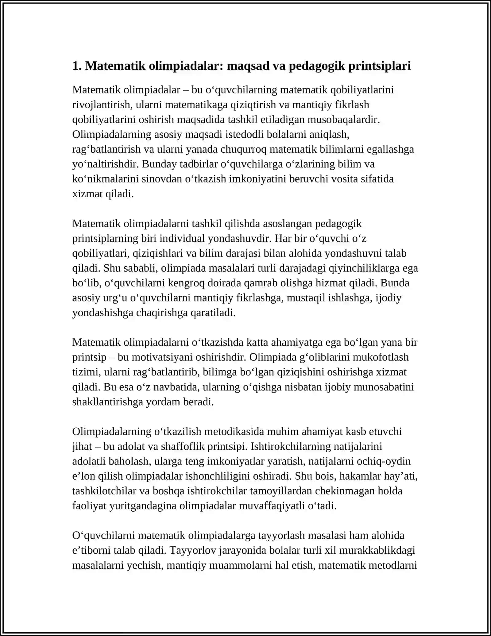 MATEMATIK MUSABOQA OLIMPIADALAR VA ULARNI TAYYORLASH VA O'TKAZISH METODIKASI 3