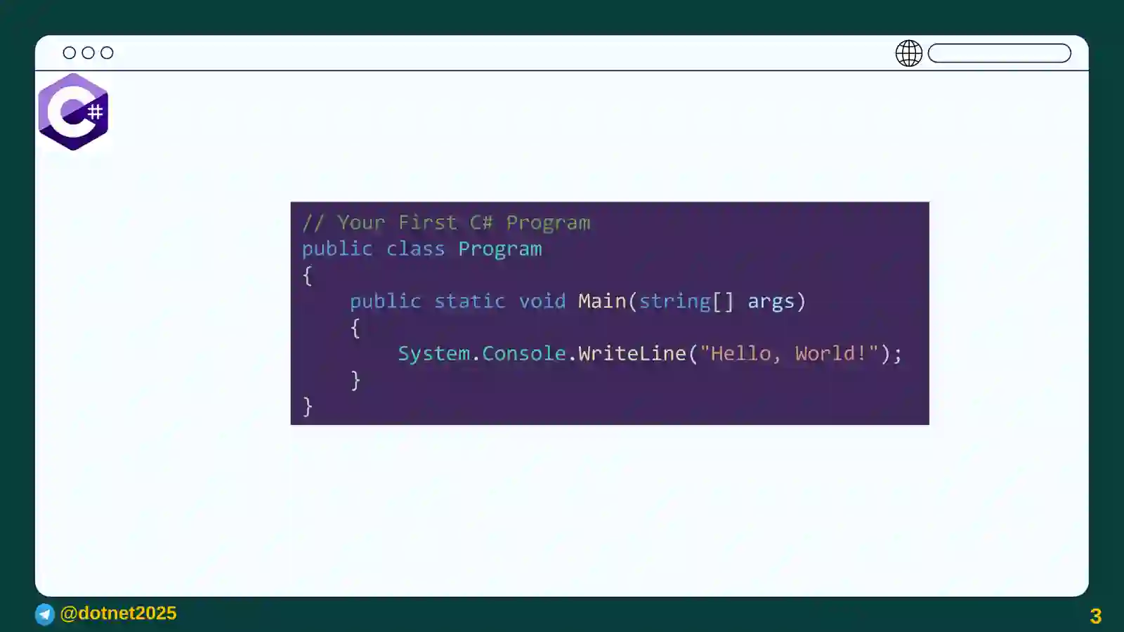 C# Programming Language Overview and Practice Environment Build 3