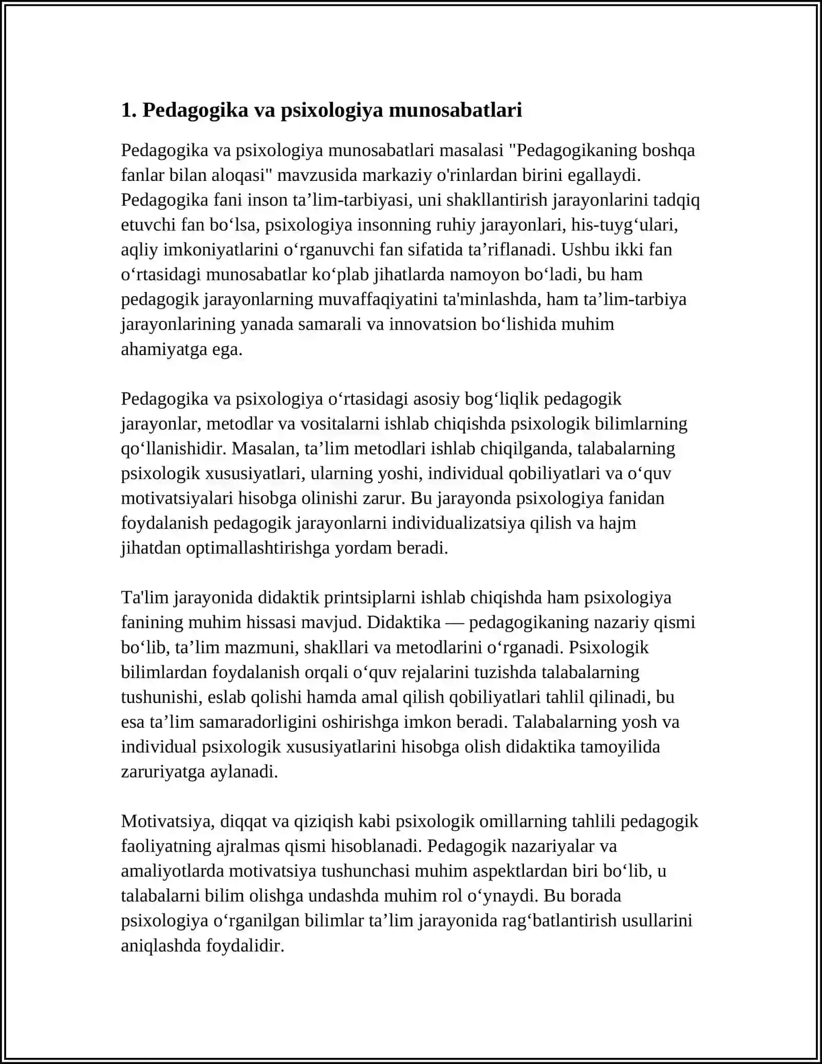 PEDAGOGIKANING BOSHQA FANLAR BILAN ALOQASI 3