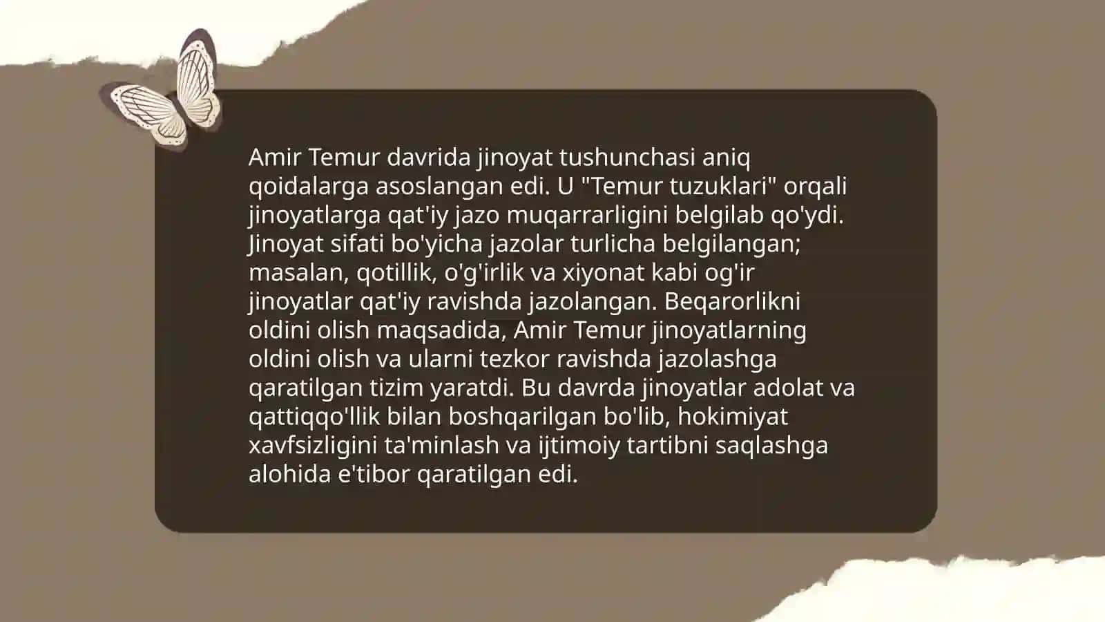 AMIR TEMUR SALTANATIDA JINOYAT VA JAZO MASALALARI 3