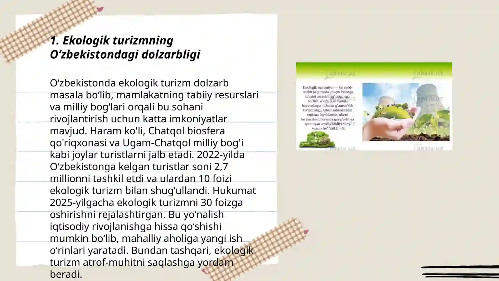 Ekologik turizmni rivojlantirishning tashkiliy xuquqiy jihatlari 3