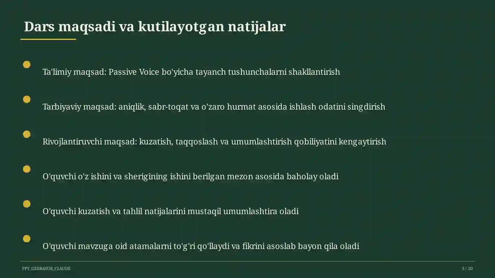 Passive Voice (9-sinf) 3