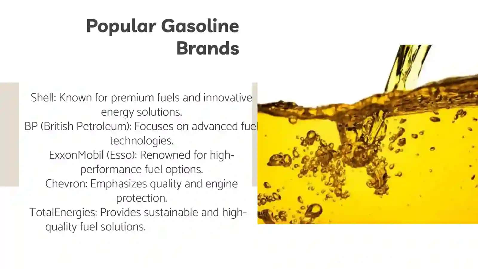 Types of gasoline brands 3
