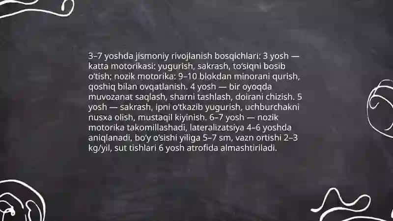 Maktabgacha yoshdagi bolalarda jismoniy rivojlanish bosqichlari va ularning hususiyatlari 3